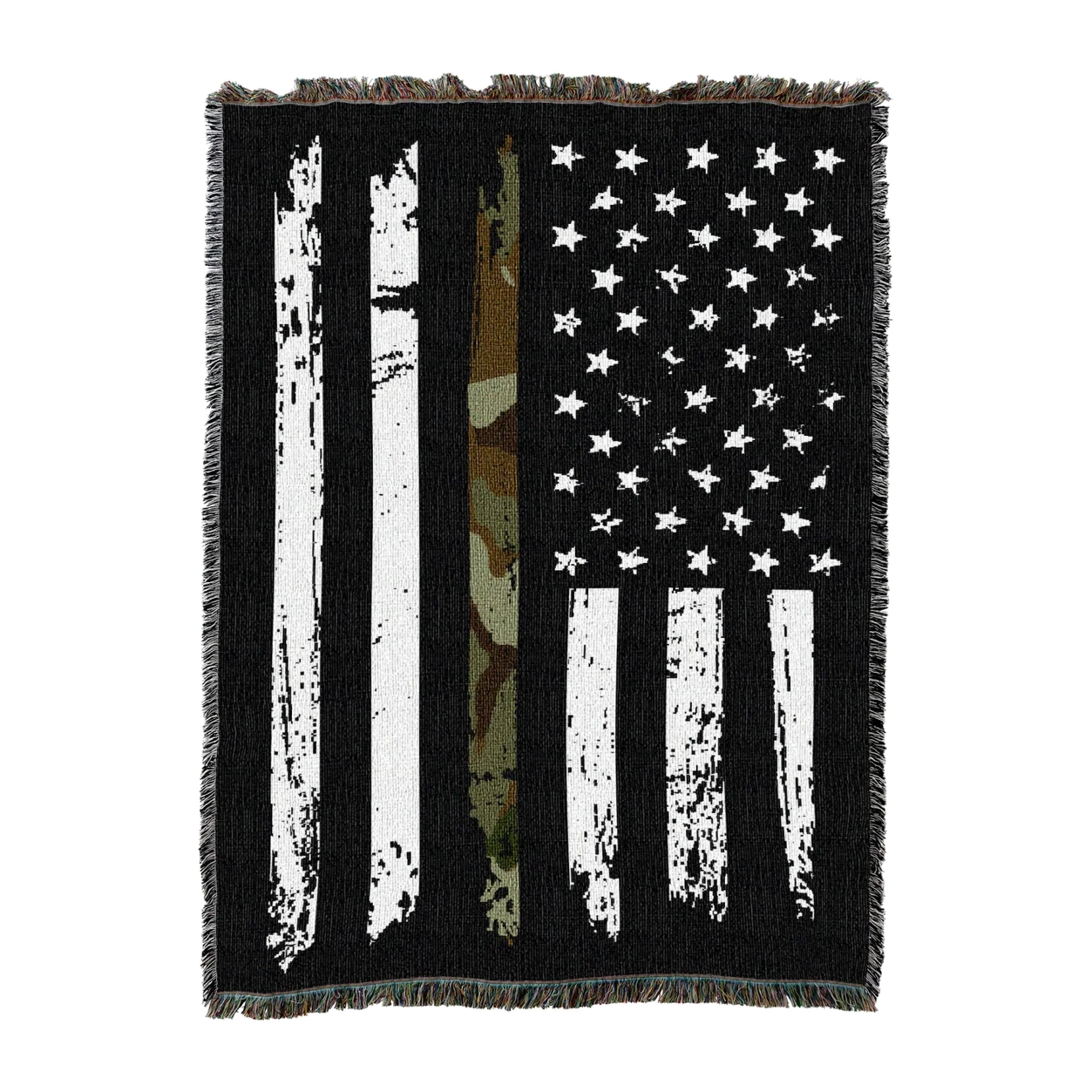 Camo Stripe American Flag Blanket