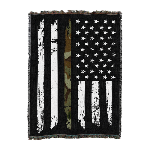 Camo Stripe American Flag Blanket