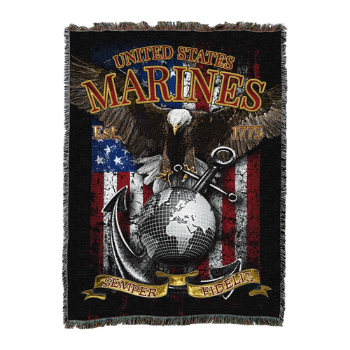 Semper Fidelis Eagle & Globe Blanket